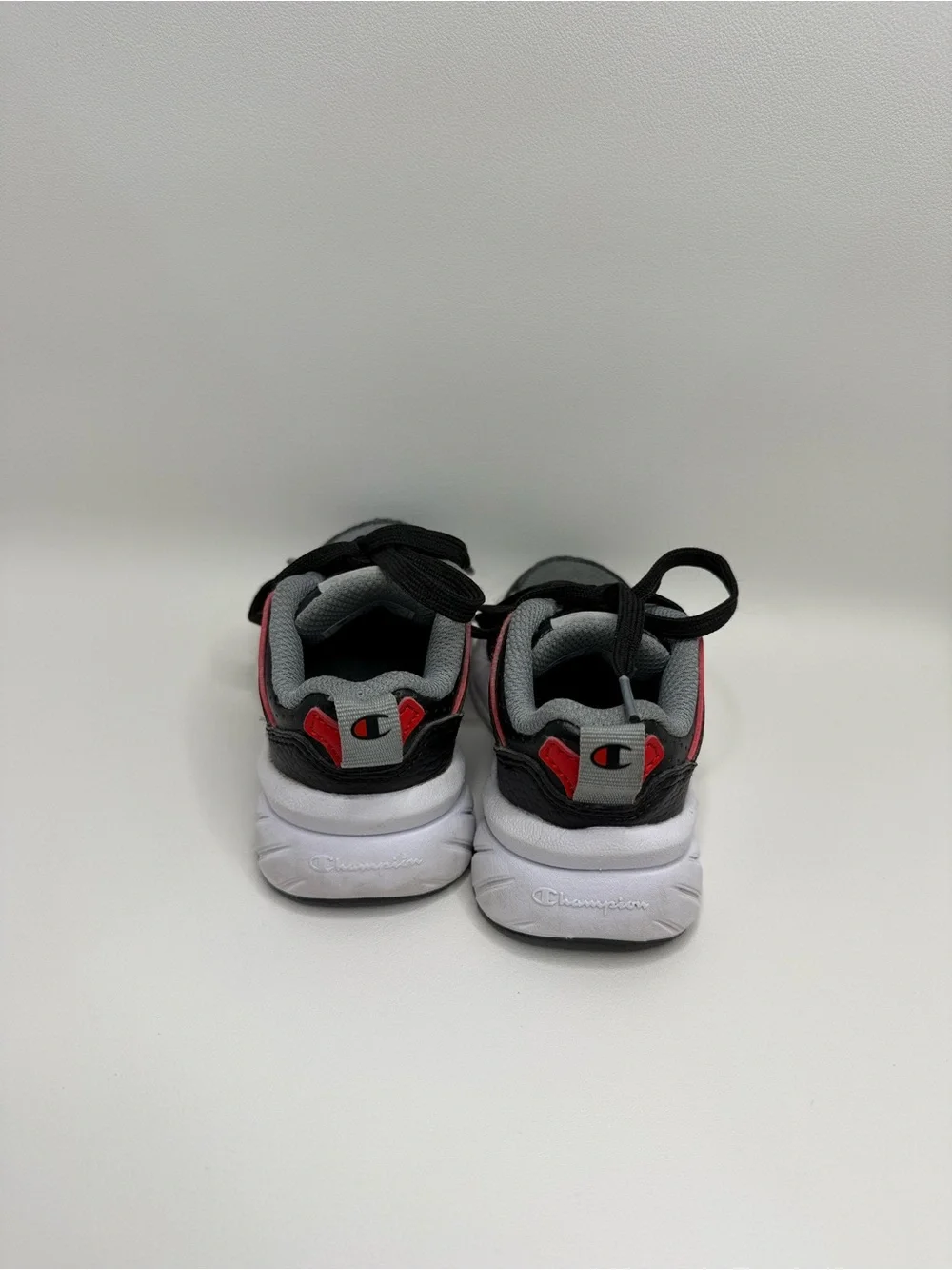 Champion Kids' Gray & Black Athletic Sneakers with Red Accent